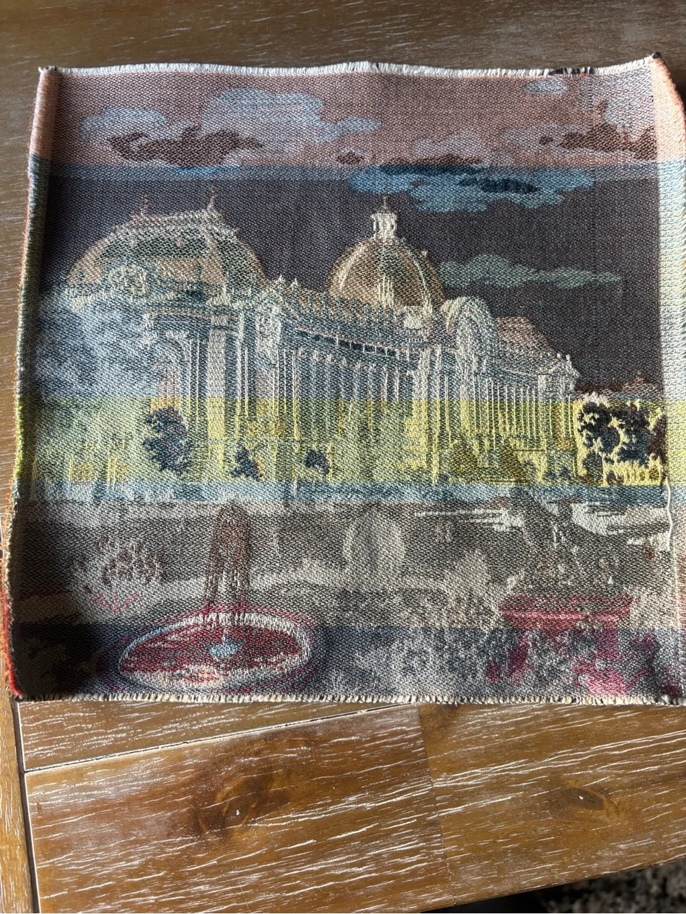Vintage French Architectural Tapestry